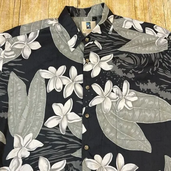 Kahala Hawaiian Shirt Large Made In USA Cotton Lawn Vintage